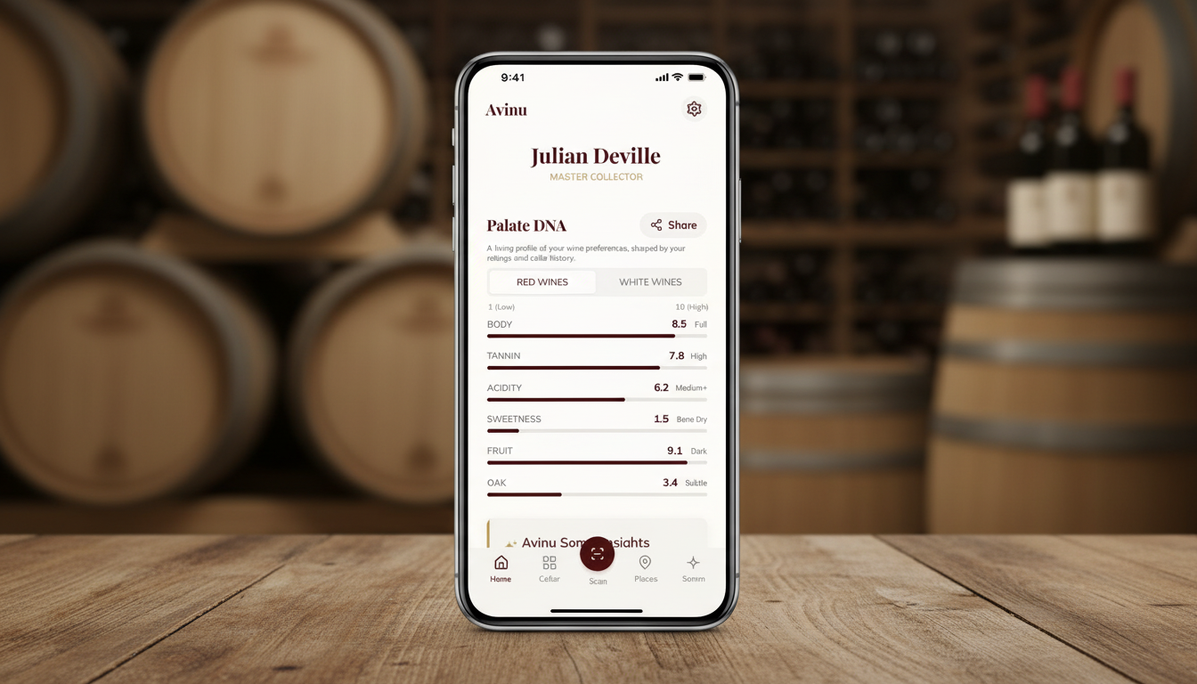 Palate DNA profile in the Aviñu app